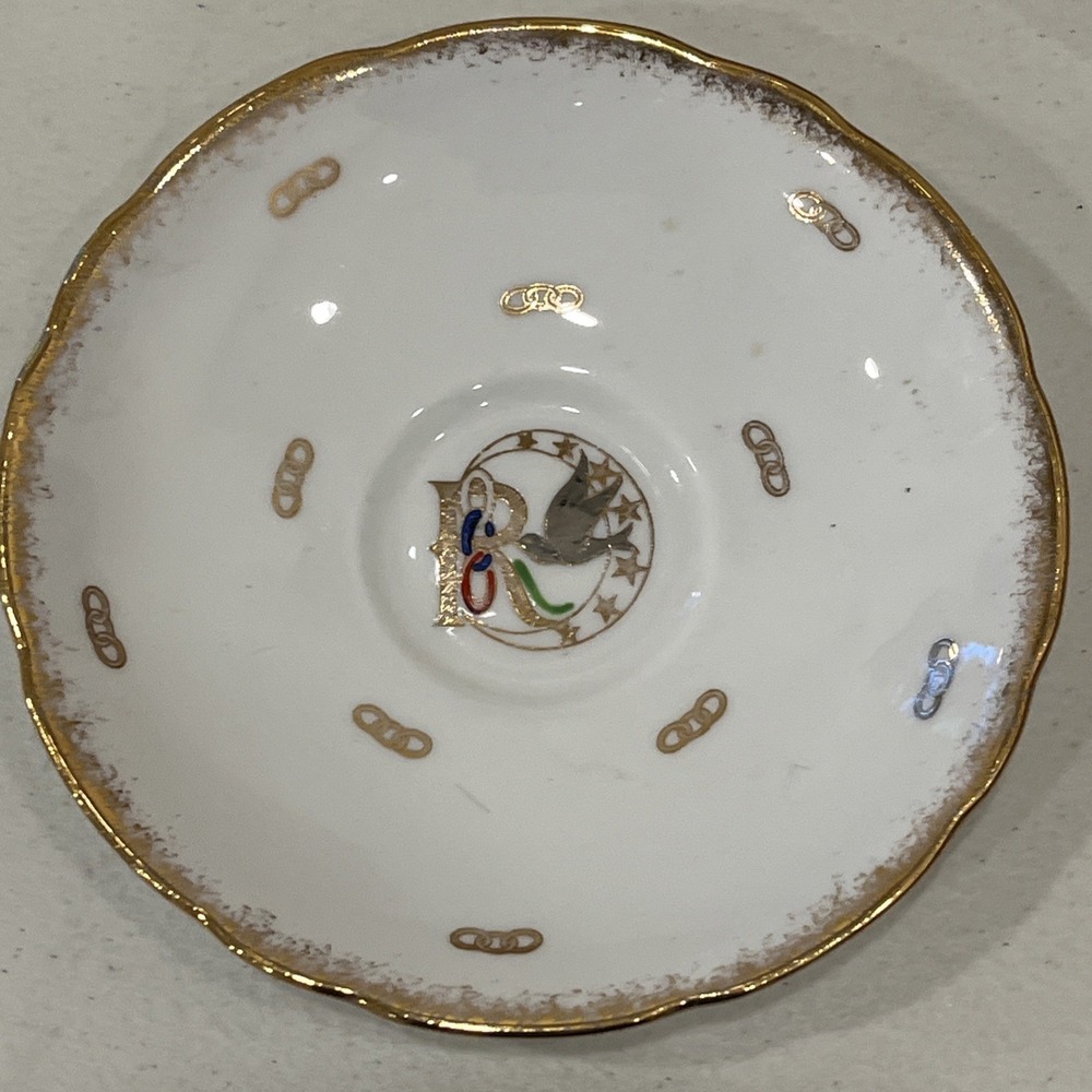 Royal Stafford Bone China England Tea Cup & Saucer Rebekah Lodge Antique Rare - Picture 2 of 9